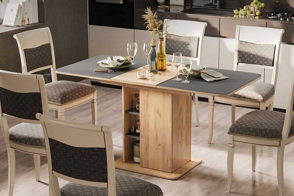 Обеденный стол со встроенными ящиками и полками: функциональные решения для хранения Обеденный стол со встроенными ящиками и полками: функциональные решения для хранения