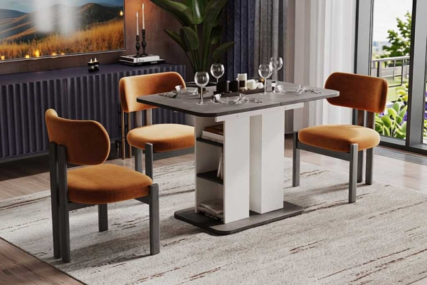 Обеденный стол со встроенными ящиками и полками: функциональные решения для хранения Обеденный стол со встроенными ящиками и полками: функциональные решения для хранения